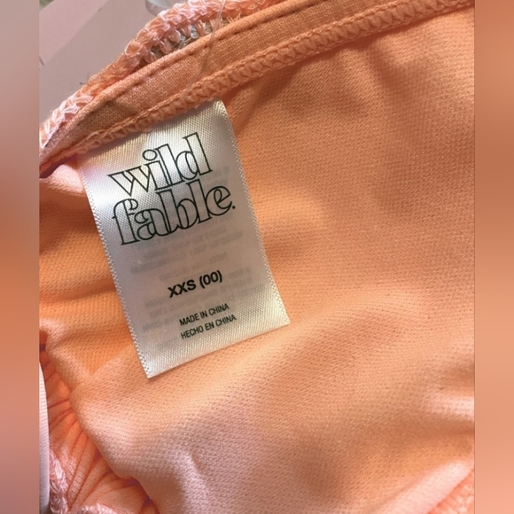 Wild Fable Crochet Bikini Top Orange/Gray w/Adjustable Straps, Size XXS - Picture 5 of 8